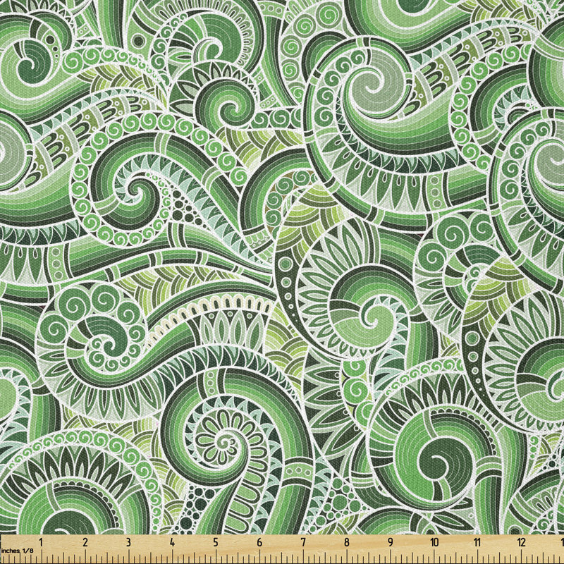 Deepti Swirl Doodle Floral Curvy Outline Multi-Purpose Fabric