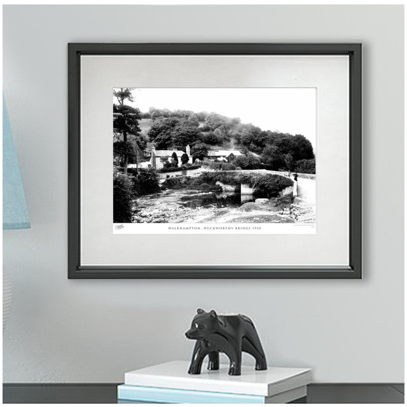 Walkhampton, Huckworthy Bridge 1910 by Francis Frith - Single Picture Frame Print, 40cm H x 50cm W x 2.3cm D