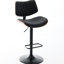 Tabouret pivotant à 360 ° de hauteur réglable en noyer, cuir noir, de 2 pour bar de salle à manger / îlot de cuisine pivotant, hauteur, îlot de cuisine / café-1407878781