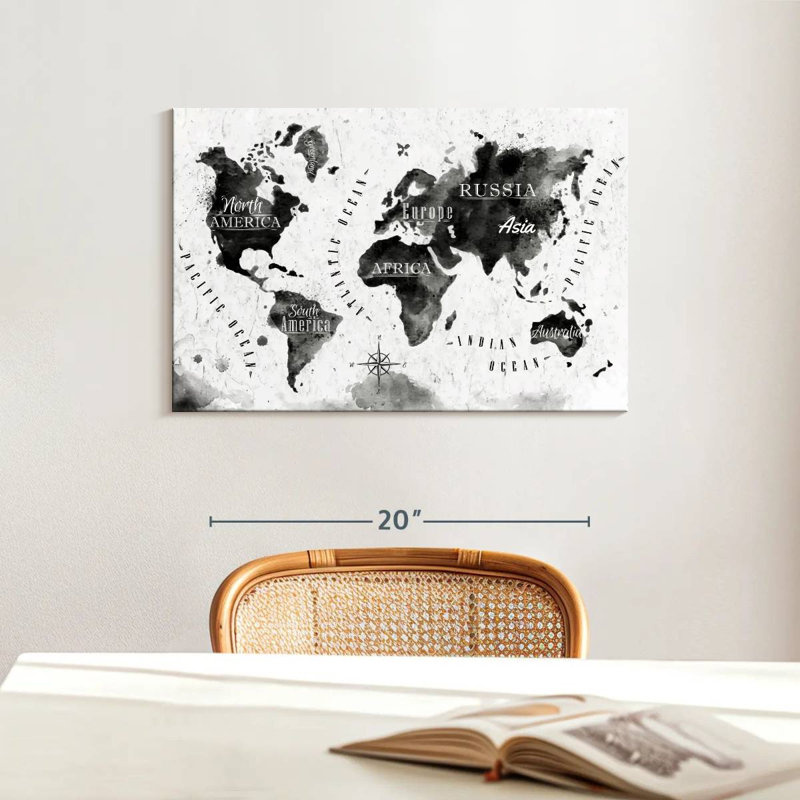 Aliaz Map, 16" H x 24" W