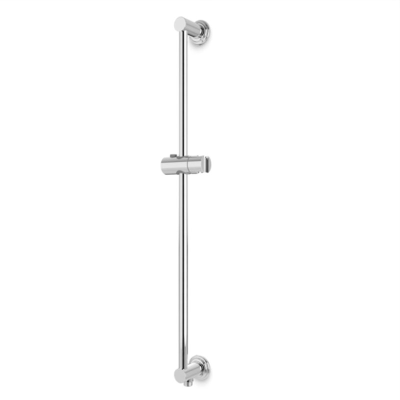 Barre coulissante avec sortie d'eau intégrée et écussons classiques, Chrome