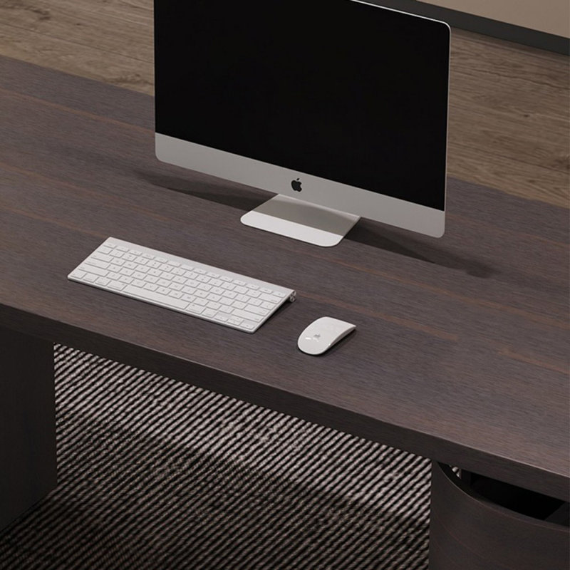 Bureau rectangulaire en bois manufacturé Smoky Wood, H 29,53 po x l 70,87 po x P 27,56 po, Retour à droite