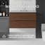 Meuble-lavabo flottant 36 po avec lavabo, tiroir à fermeture en douceur, comptoir en granite blanc de 2 po et dosseret, contreplaqué