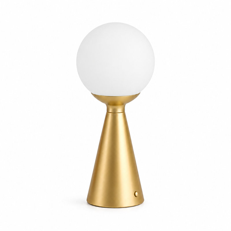 Lampe de table à DEL sans fil 13 po avec gradateur à 3 niveaux et charge de type C 13 po, Or poli