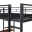 Twin Metal Loft Bed With 2 Shelves And One Desk ,WHITE-173397986-173397990