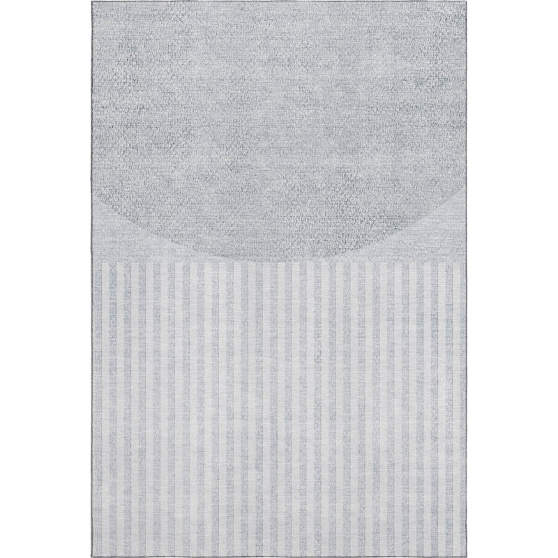 Premium Machine Washable Mayfield AMF2134 Geometric Rug, Blue, 9' x 12'