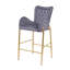 Ensemble de 2 tabourets de bar à hauteur de comptoir 28,75 po, fauteuils à hauteur de bar, tabourets en velours avec pieds et repose-pieds dorés-919037502