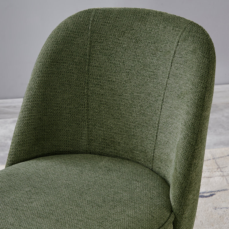 Phillipe Modern Fabric Upholstered Dining Chair with Spring, Olive Green