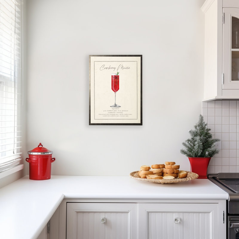 Aquarelle, canneberge, mimosa, cocktail et recette