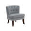 Chaise d'appoint Rose, capitonnage à oreilles, polyester gris foncé, brun-118708330