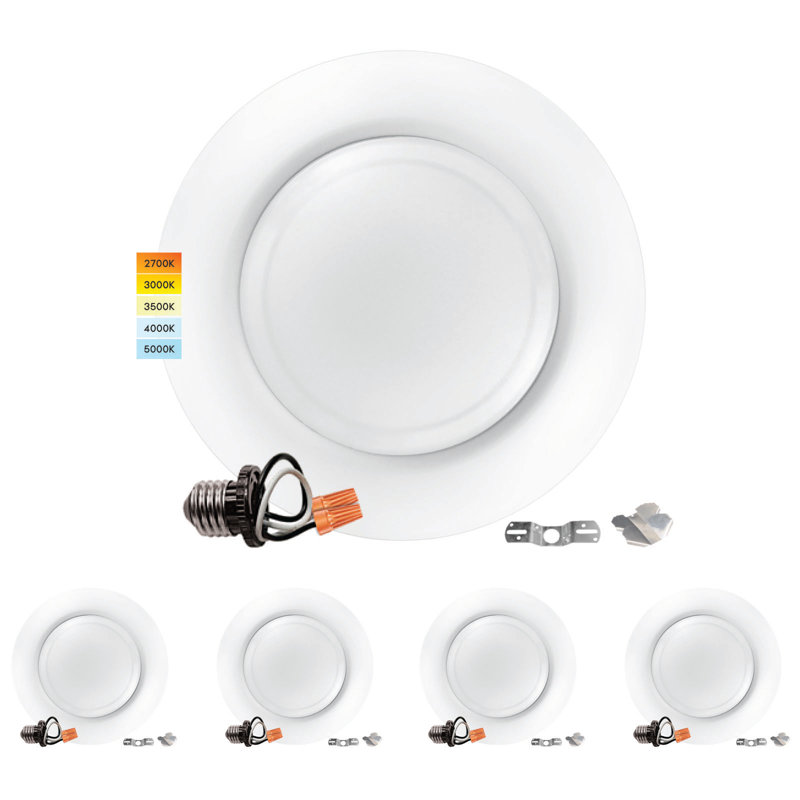 6.2'' Selectable Color Temperature Air-Tight IC Rated LED Retrofit Recessed Lighting Kit