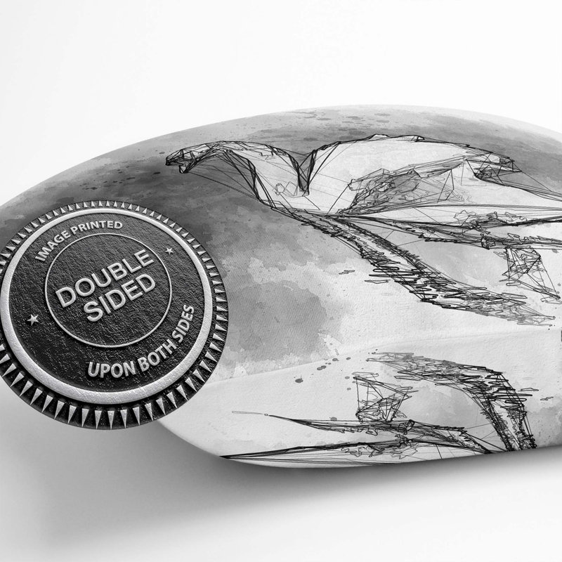 Swan Cushion with Filling, 55cm H x 55cm W x 20cm D