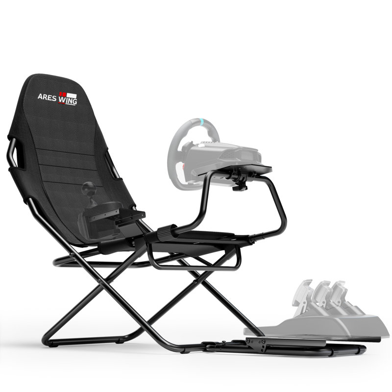 Foldable Racing Simulator Cockpit with Seat, Compatible with Fanatec, Thrustmaster, Logitech, Moza, PS5/PS4/Xbox/PC