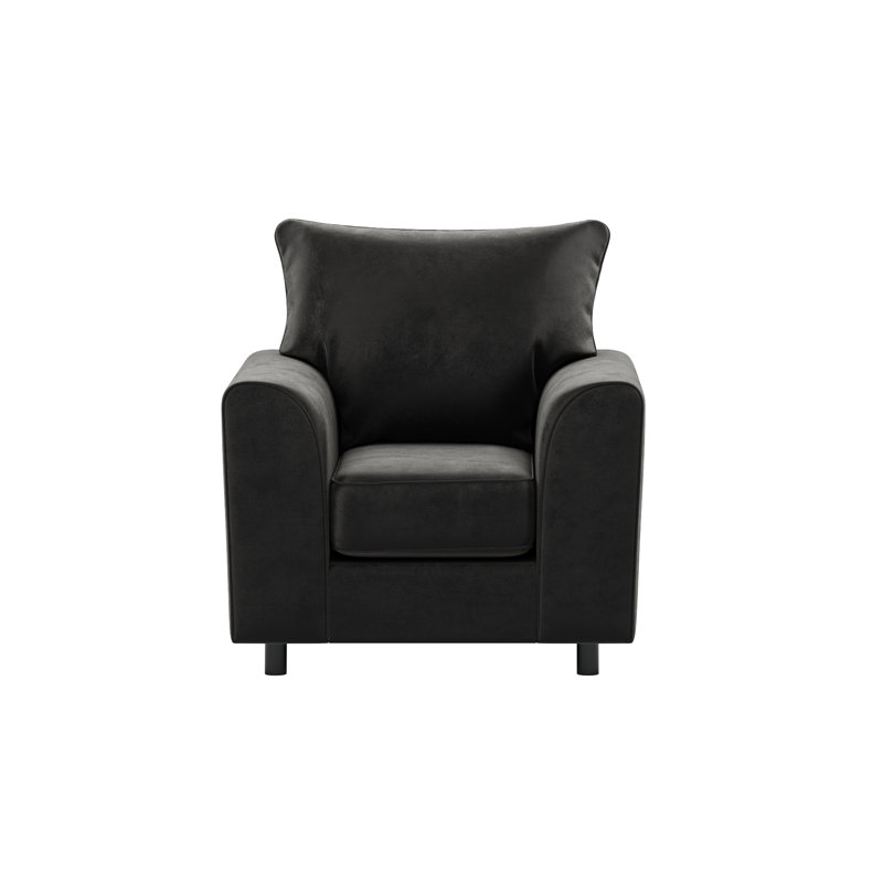 Awn Velvet Armchair, Black