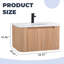 Meuble-lavabo flottant courbé de 30 po avec lavabo | Rangement mural en bois naturel | Conception moderne à texture ondulée | Armoire pré-assemblée-1508234686