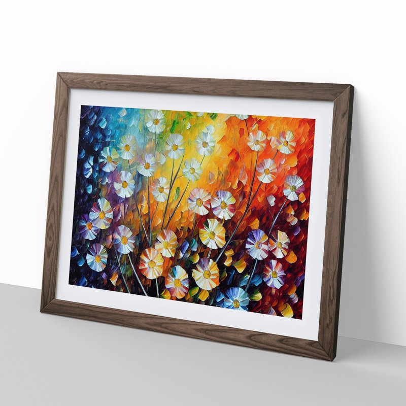 Mixed Flowers - Framed Print, 46cm H x 64cm W, Walnut Framed