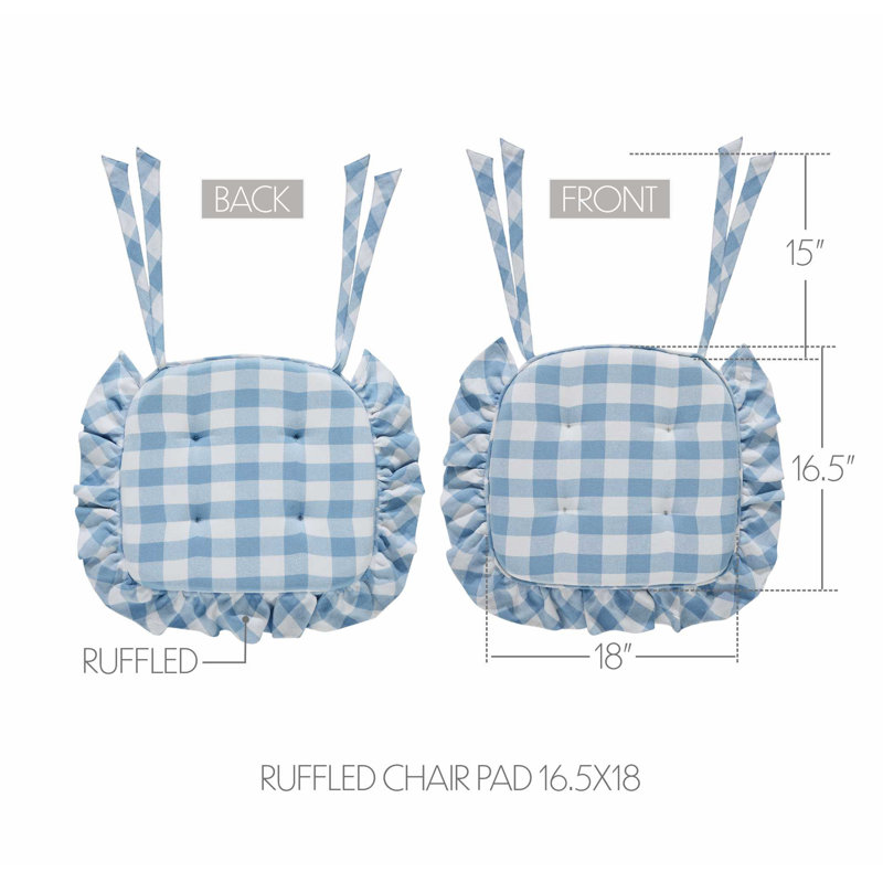 Coussin de chaise 1 pièce Annie Buffalo, Bleu / blanc