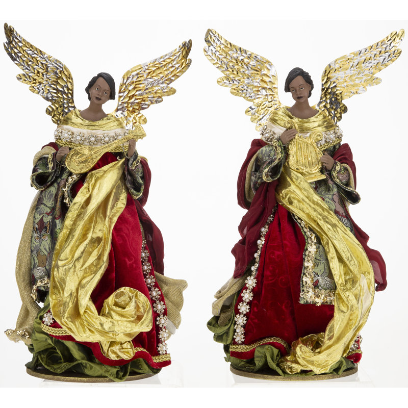 Christmas African American Standing Angel - 17.5 Inches