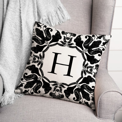  P Monogram Outdoor Square Pillow Cover & Insert