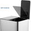 2x4 Gallon (2x15L)  Dual Trash Can Stainless Steel Step on,Rectangular Garbage Can for Kitchen with 2 Compartments, Removable Inner Buckets, Soft-Close Lid
