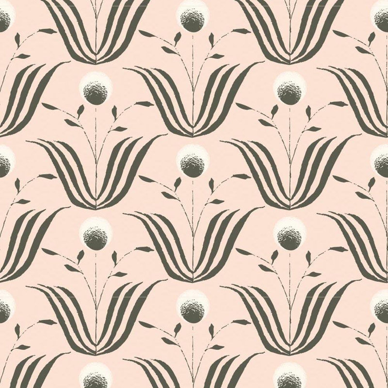 Lady Charlotte Spring Bloom 10' L x 24" W Wallpaper Tile, Soot, Premium Paper