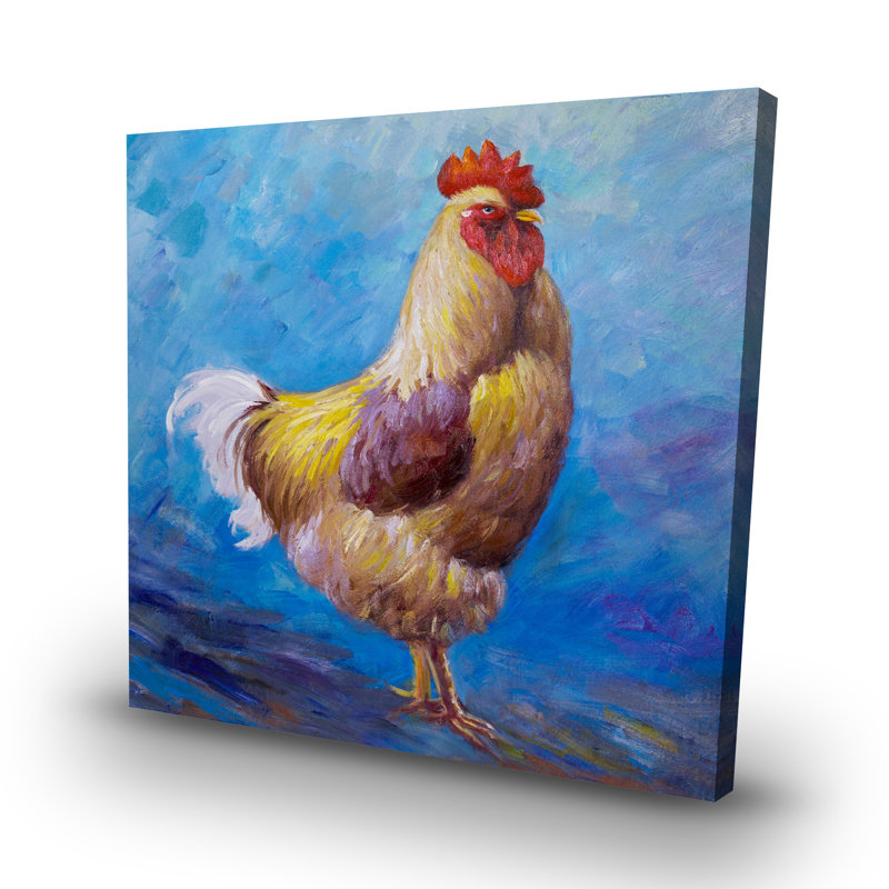 Beautiful rooster - 32"x32" art on canvas