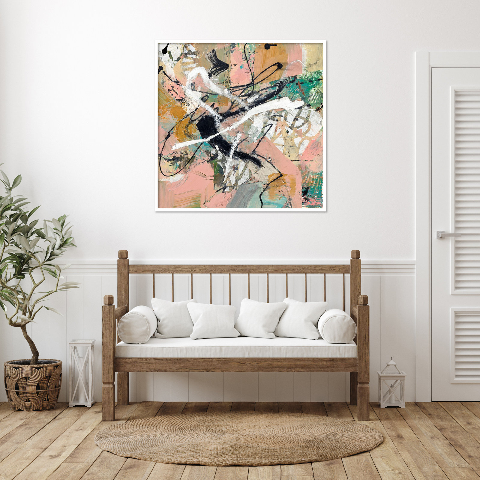 Sutter "Fluid" Print by Suzanne McCourt, 41" H x 41" W, White