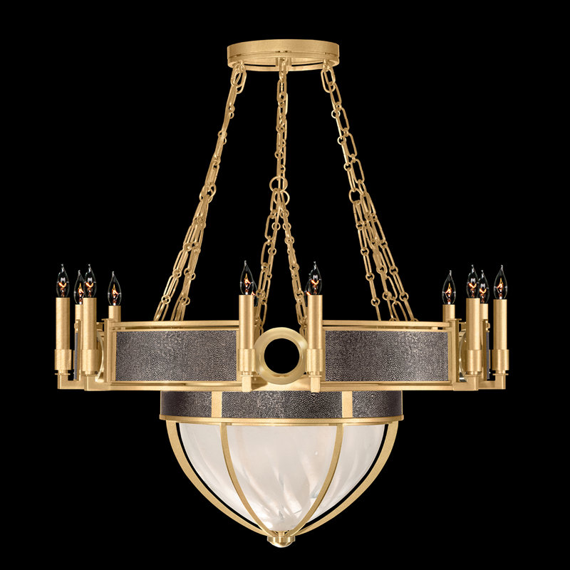 Mirage 15 - Light Chandelier, Pebble/Gold/Brass