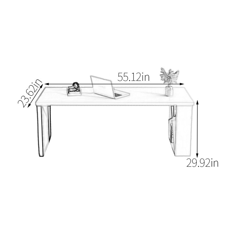 Bureau durable en bois massif multi-couches, H 29,92 po x l 55,12 po x P 23,62 po