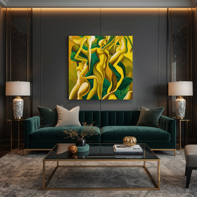 Abstrait art figuratif sur toile vert