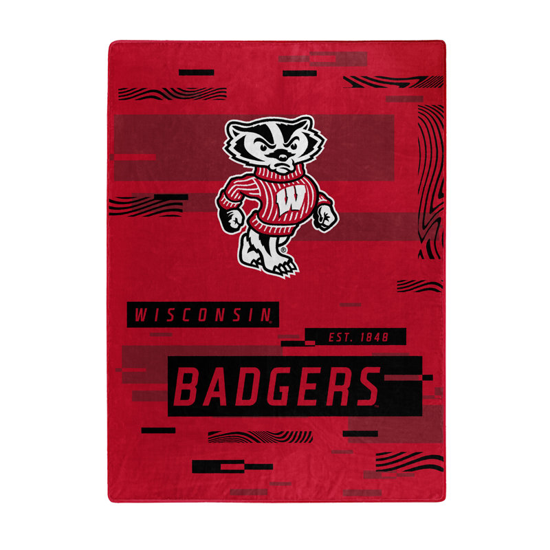 Throw Blanket, Black/Red, Badgers
