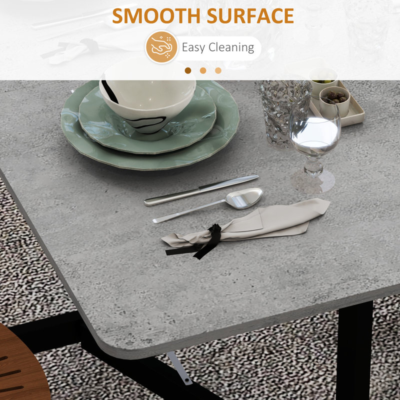 Mishea 120cm Rectangular Folding Table, Grey Marble