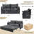 74" Pull Out Sofa Bed, Convertible Sleeper Sofa Bed With USB Ports, Corduroy Upholstered Couch With Chaise Lounge For Living Room, Guest Room, Dark Gray-854966178