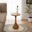 Table de bout ronde à piédestal rustique