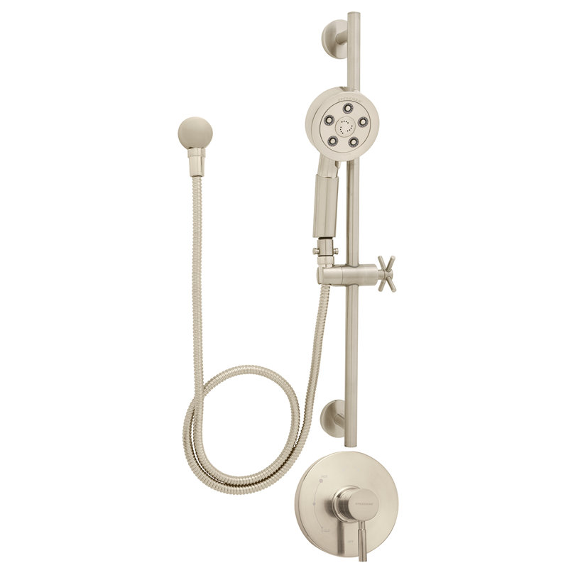 Neo Thermostatic and Pressure-Balanced Complete Shower System, Brushed Nickel