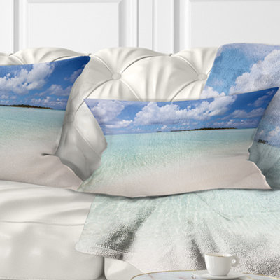 Seascape Fascinating Maldives Empty Seashore Pillow