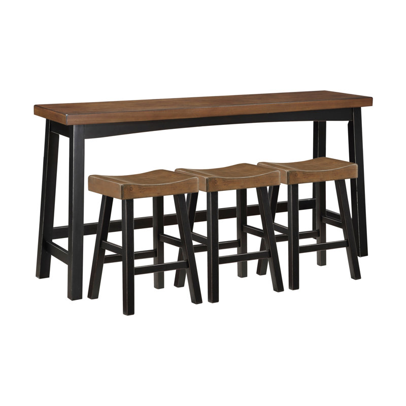Ensemble de 4 tabourets de comptoir, tabourets de table et de comptoir de style transitionnel et meubles en bois d'hévéa massif