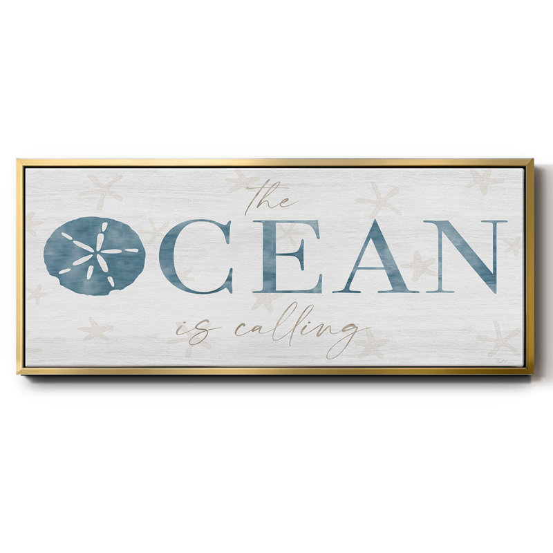 The Ocean- Framed Canvas, 12" H x 30" W