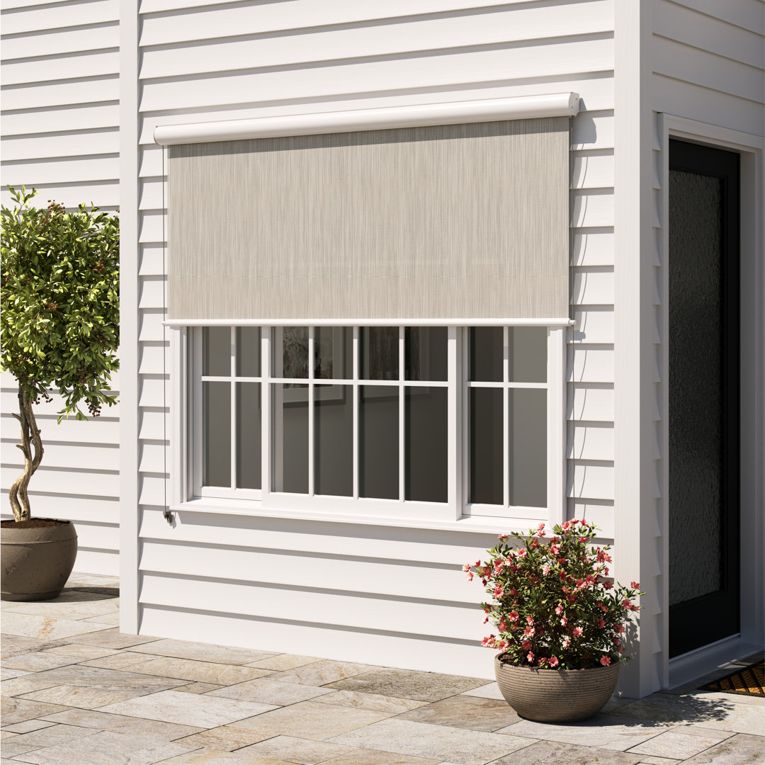 Motorized SunSetter EasyShade Outdoor Solar Shade -Semi-Sheer SunSetter