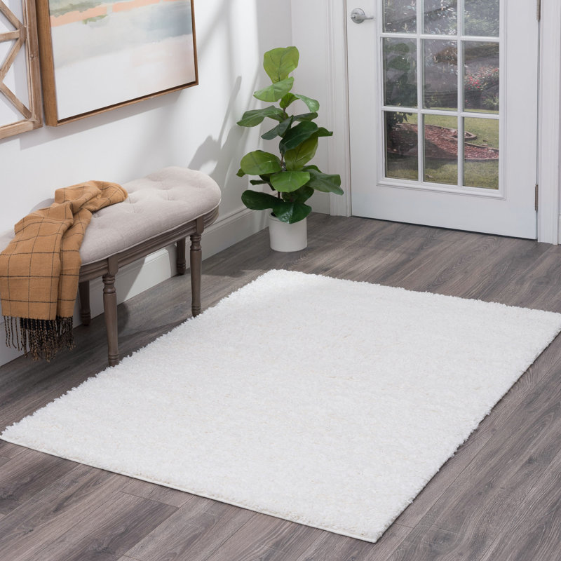 Asyana Esmee Shag White Rug, Rectangle 8'9" x 12'2"
