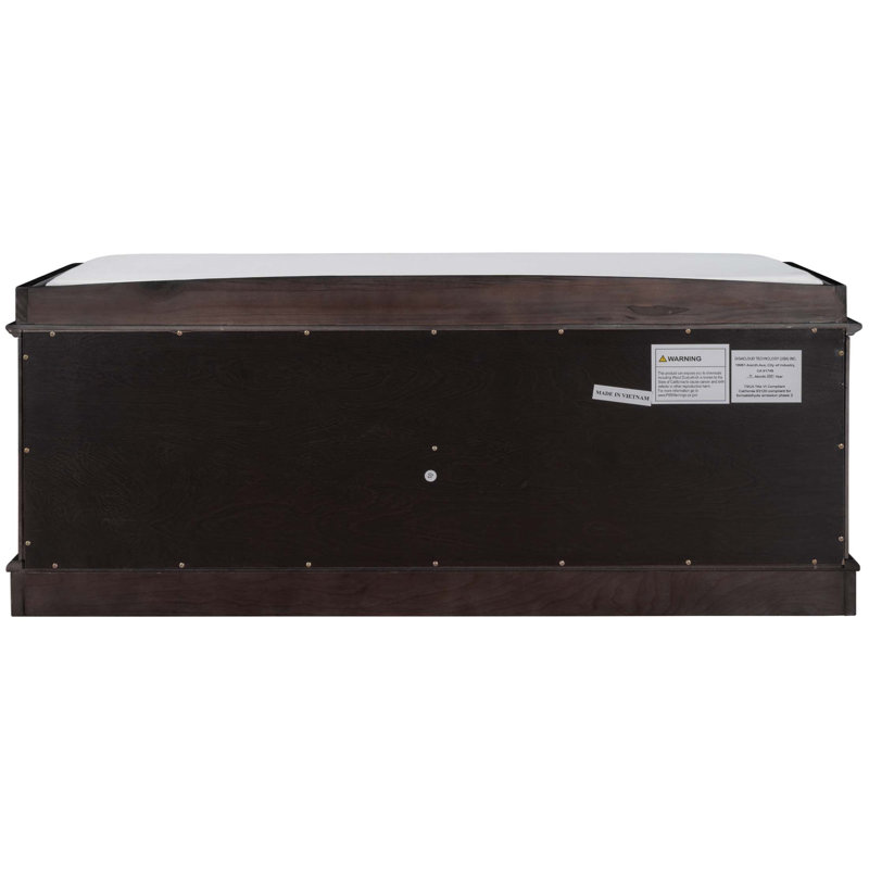 Hippolytus 42.7"Wood Storage Shoe Bench with 4 Doors and Adjustable Shelves and Removable Cushion, Espresso