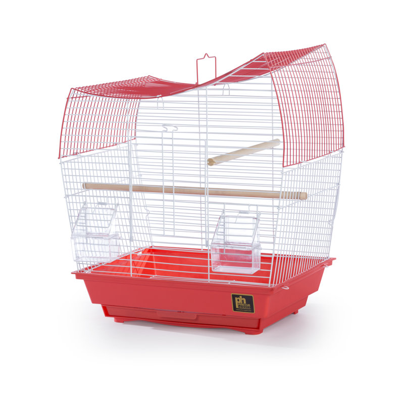 Cage à oiseaux avec perchoir 17,63 po Borst, corail