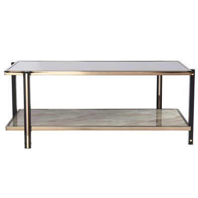 Console à miroir avec rangement - Cadre de salon champagne élégant