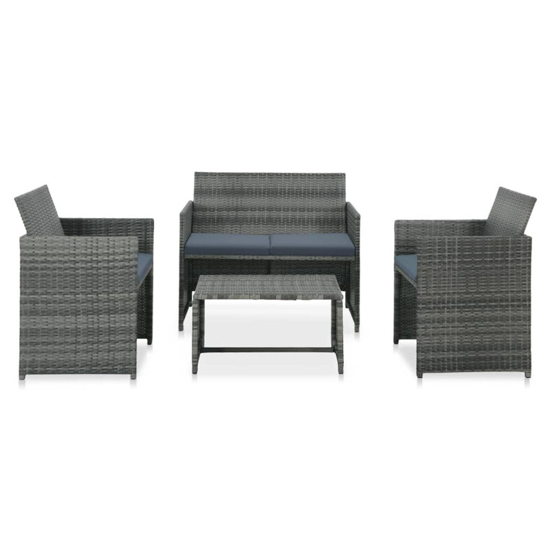 Athlone 4 Piece Deep seating with Cushions, Gray