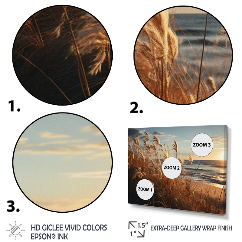 Plage, plage, sable, Sunkissed Sands I - Nautique et plage, art mural, salon, H 34 po x l 44 po x P 1,5 po