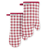 KitchenAid Gingham Oven Mitt 2-Pack Set, 7" x 13"