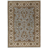 Trinity Wool Oriental Area Rug in Light Blue/Ivory/Brown