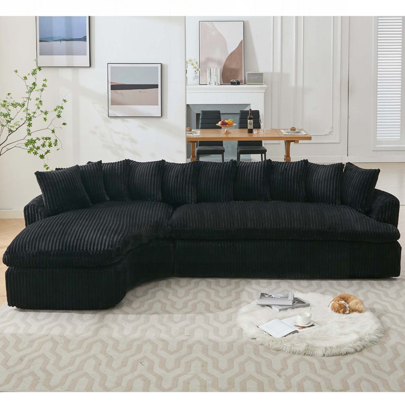 Grand canapé modulaire 127 po, Noir