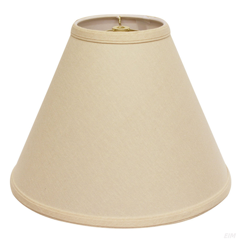 Abat-jour rigide de 6 po de haut x 19 po de bas x 13 po de hauteur, abat-jour rigide en forme de cône avec ajusteur de rondelle, abat-jour en tissu de couleur beige pour lampes de table, lin naturel