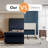 Tufted Wingback Velvet Platform Bed with Nailhead Trim, Curved Sleigh Designing, King Size-269358085